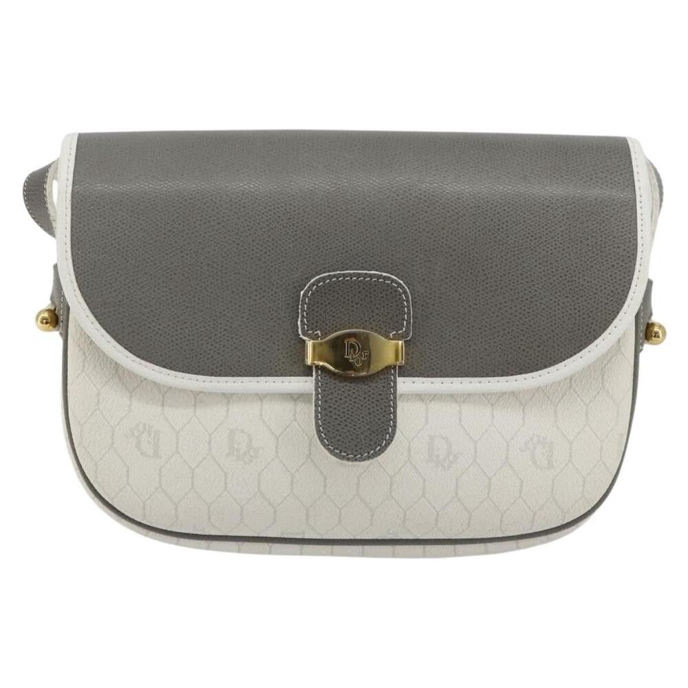Dior Honeycomb Canvas Shoulder Bag White
